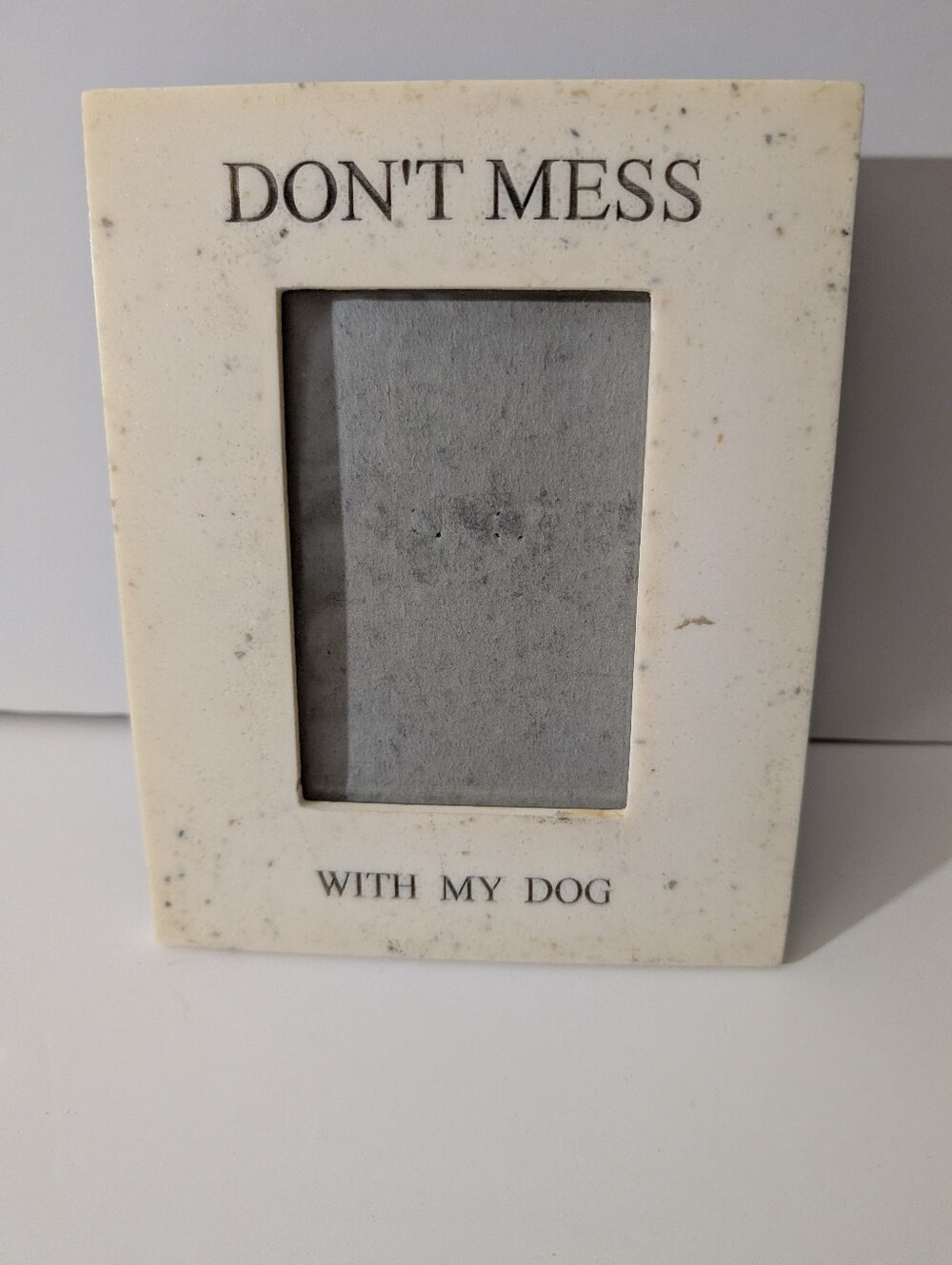 Don't Mess With My Dog Decorative Photo Frame - Cream